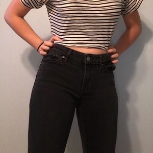 Levi 711 skinny jeans with rope ankle lace